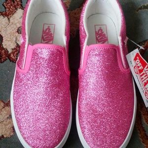 Vans Slip On Glitter Sneakers Size 5. NWT